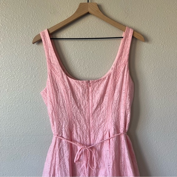 Pappagallo Pink Fit and Flare Sleeveless Waist Tie Barbiecore Dress- size 12 - Picture 6 of 13